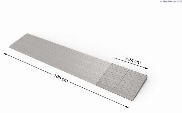Non-slip mobility ramp with textured surface, 108cm x 24cm, for accessible doorways.