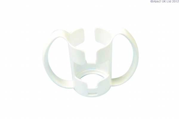 White mobility scooter part holder for easy access and secure storage, ideal for wheelchair accessories.