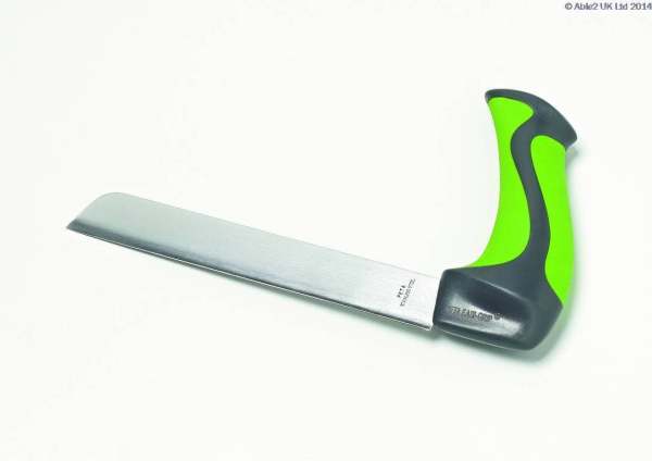 Ergonomic hand saw for mobility aids and adaptive equipment.