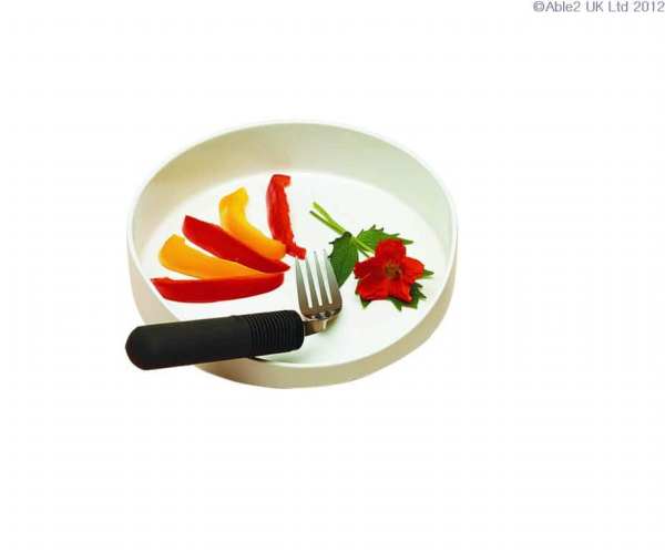 Vegan colourful peppers and herbs on white plate with fork, gluten-free healthy food concept.