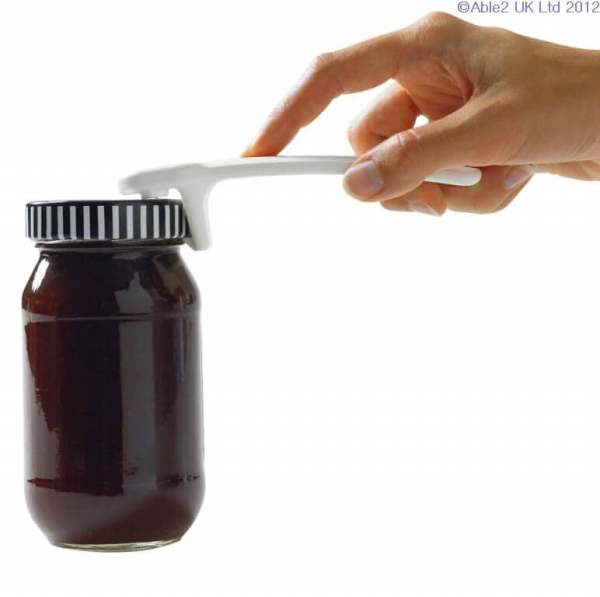 Easy-open jar opener for disabled and elderly mobility aids.