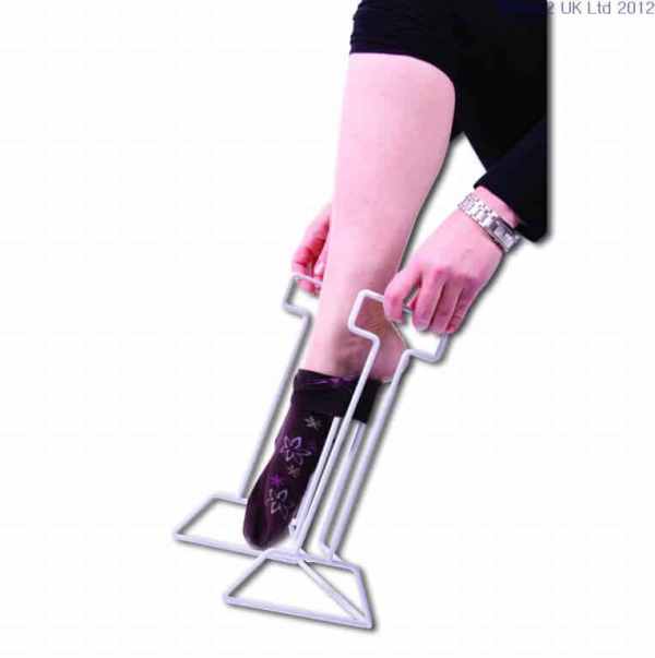 Erectile leg chain for mobility aid, lightweight aluminium frame for easier dressing and support.
