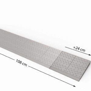 Non-slip mobility ramp with textured surface, 108cm x 24cm, for accessible doorways.