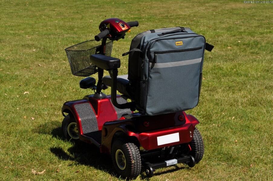 Electric mobility scooter with carry bag for seniors and disabled, portable and easy to use.