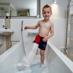 Limbo Waterproof Protectors - Child Accessible bathroom bath lift for mobility assistance.
