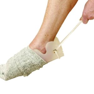 Sock/Stocking Aid Comfortable prosthetic foot with mobility aid for seniors and disabled individuals.