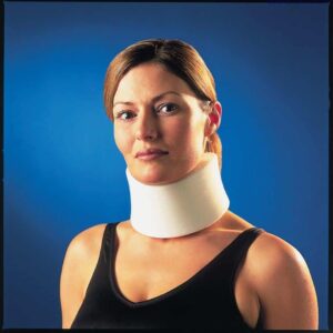 Relief cervical neck brace supporting neck pain recovery and injury prevention.