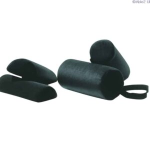 Comfortable black silicone grips for mobility aids and ergonomic support.