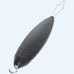 Button Hook/Zipper Pull Lightweight mobility aid with retractable hook for easier handling and storage.