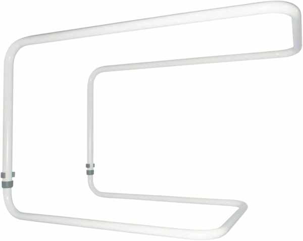 Adjustable white bed assist rail for elderly and disabled, portable mobility aid.