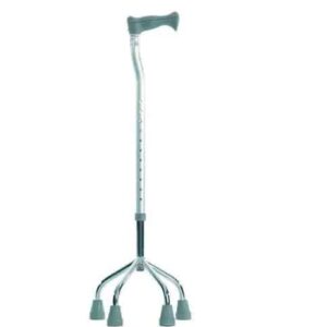 Adjustable mobility walking stick with four supportive legs for stability and balance.