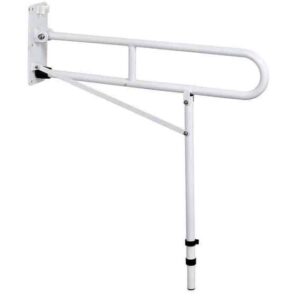 Adjustable wall-mounted mobility grab rail for accessible bath and bathroom support.