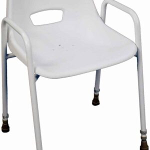 Shower Chair Foldable hospital shower chair with armrests, adjustable legs, ideal for mobility aid and comfort.