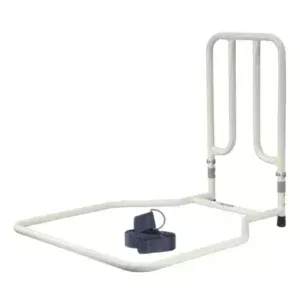 Portable shower commode frame for elderly mobility assistance, sturdy and adjustable.