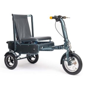 eFoldi Explorer Electric mobility scooter with wheelchair seat for senior disabled accessible transport.