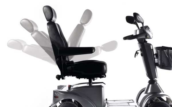 Lightweight mobility scooter with adjustable seating for enhanced comfort and independence.