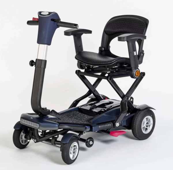 Lightweight electric mobility scooter for elderly and disabled users in the UK.
