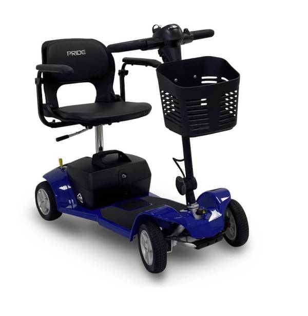 Affordable mobility scooter with comfortable seat and practical basket for easy senior transportation.