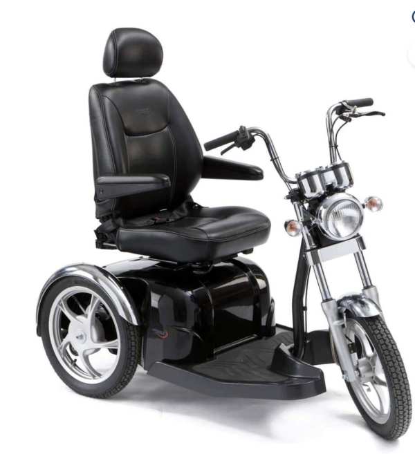 Electric mobility scooter with comfortable seating for seniors in the UK.