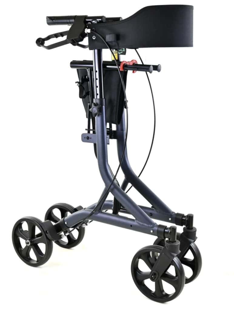 Lightweight mobility scooter for seniors and disabled individuals, easy to navigate indoors and outdoors.