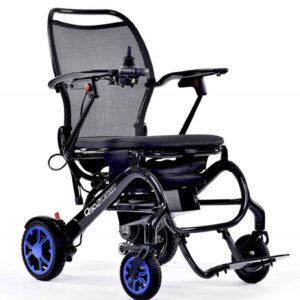 Lightweight electric disabled wheelchair with durable frame for mobility assistance.