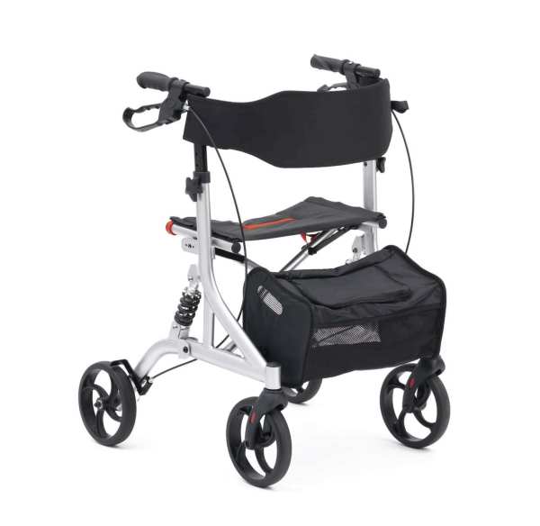 Lightweight mobility scooter with foldable design for easy transport and independence.